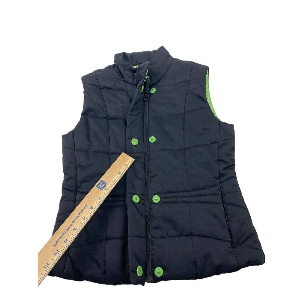VINEYARD VINES Quilted Puffer Vest Jacket Womens XS Full Zip Snap Close Black - Picture 5 of 11